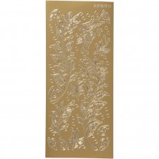 Stickers, guld, blad, 10x23 cm, 1 ark