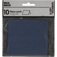 Placeringskort, blå, stl. 9x4 cm, 220 g, 10 st./ 1 förp.