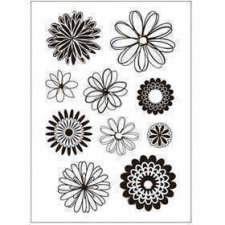 Clear Stamps, blommor, 11x15,5 cm, 1 ark