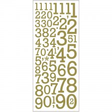 Glitterstickers, guld, siffror, 10x24 cm, 2 ark/ 1 förp.