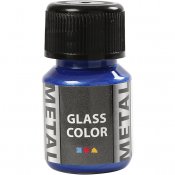 Glasfärg metall, blå, 30 ml/ 1 flaska