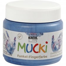Mucki Fingerfärg, metallicblå, 150 ml/ 1 burk