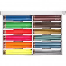 Colortime Färgblyerts, metallicfärger, neonfärger, L: 17,45 cm, kärna 3 mm, 144 st./ 1 förp.