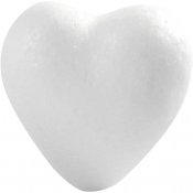 Hjärtan, vit, H: 6 cm, 50 st./ 1 förp.
