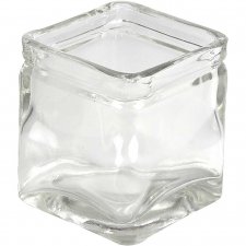 Fyrkantiga värmeljushållare, H: 5,5 cm, stl. 5,5x5,5
cm, 12 st./ 1 låda