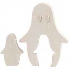 2i1 figur, spöken, H: 6+11,5 cm, djup 1,2 cm, B: 4+9 cm, 1 set
