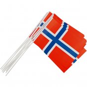 Pappersflaggor, Norge, stl. 20x25 cm, 10 st./ 1 förp.