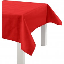 Bordsduk i Tygimitation, röd, B: 125 cm, 70 g, 10 m/ 1 rl.