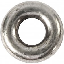 Ledpärla, antiksilver, Dia. 9 mm, Hålstl. 4 mm, 15 st./ 1 förp.