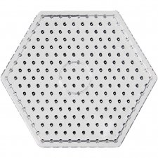 Pärlplattor, klar, hexagon, JUMBO, 5 st./ 1 förp.