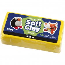 Soft Clay modellera, gul, stl. 13x6x4 cm, 500 g/ 1 förp.