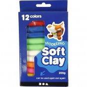 Soft Clay modellera, mixade färger, 200 g/ 1 förp.