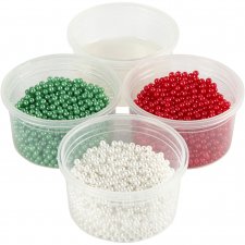 Pearl Clay® , grön, röd, vit, 3x25+38 g, 1 set