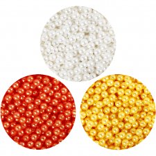 Pearl Clay® , orange, vit, gul, 1 set, 3x25+38 g