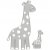 Skär och prägelschablon, giraff, stl. 54x92+21x35 mm, 1 st.