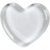 Hjärta, transparent, stl. 6,5x6,5 cm, tjocklek 10 mm, 1 st.