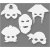 Piratmasker, vit, H: 16-26 cm, B: 17,5-26,5 cm, 230 g, 16 st./ 1 förp.