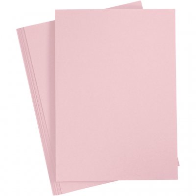 Färgad kartong, rosa, A4, 210x297 mm, 210 g, 10 ark/ 1 förp.