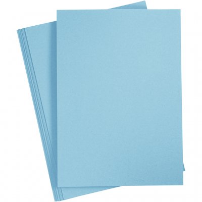 Färgad kartong, ljusblå, A4, 210x297 mm, 210 g, 10 ark/ 1 förp.