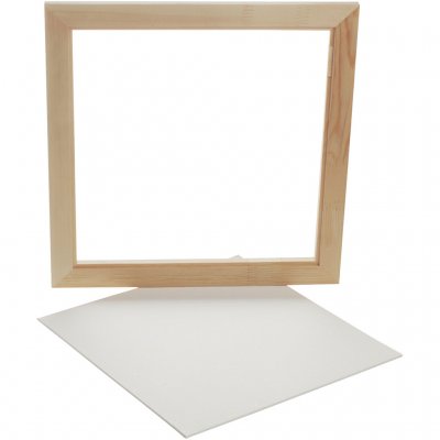 Träram med målarplatta, vit, stl. 35,8x35,8 cm, D: 1,5 cm, 1 st.