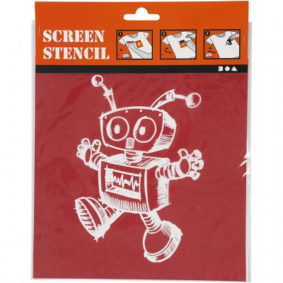 Screen stencil, Robot, 20x22 cm, 1 ark