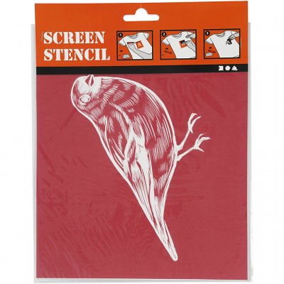 Screen stencil, Fågel, 20x22 cm, 1 ark