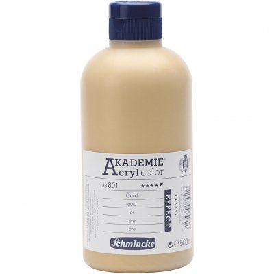 Schmincke AKADEMIE® Acryl color , gold (801), semi transparent, 500 ml/ 1 flaska