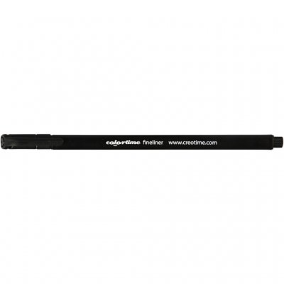 Colortime Fineliner-tuschpennor, svart, spets 0,6-0,7 mm, 12 st./ 1 förp.