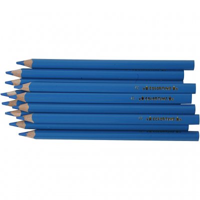 Colortime Färgpennor, blå, L: 17,45 cm, kärna 5 mm, JUMBO, 12 st./ 1 förp.
