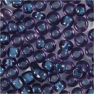 Rocaillepärlor, mörkblå, stl. 15/0 , Dia. 1,7 mm, Hålstl. 0,5-0,8 mm, 500 g/ 1 påse