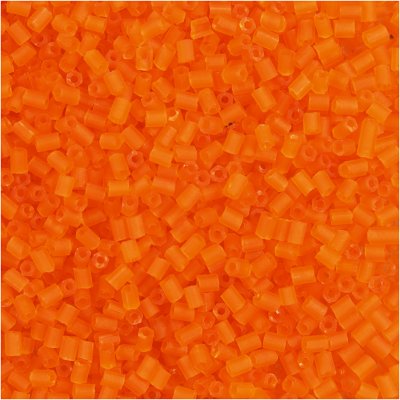 Rocaipärlor 2-cut, transparent orange, stl. 15/0 , Dia. 1,7 mm, Hålstl. 0,5 mm, 25 g/ 1 förp.